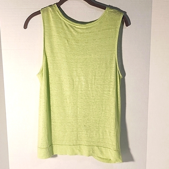 J. Jill lime green linen tank top- Sz M - Picture 2 of 6
